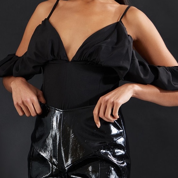 Flouncy Off-Shoulder Bodysuit - Picture 1 of 6